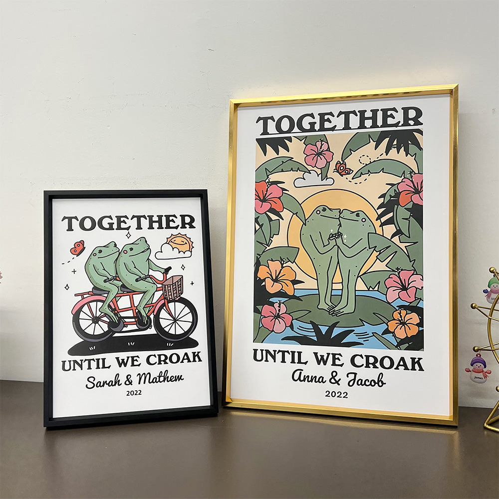 Personalized Frog Illustration Print Frame