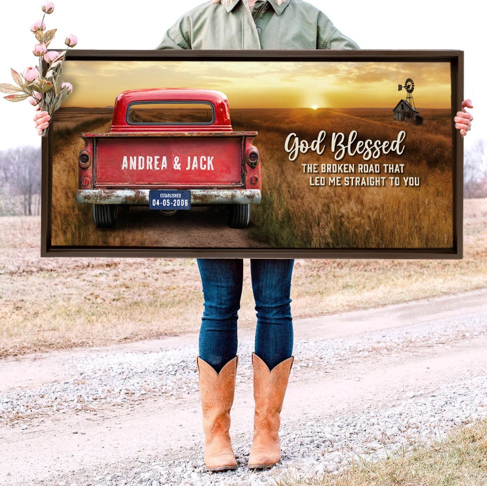 Personalized Vintage Truck Farmhouse Canvas Gift