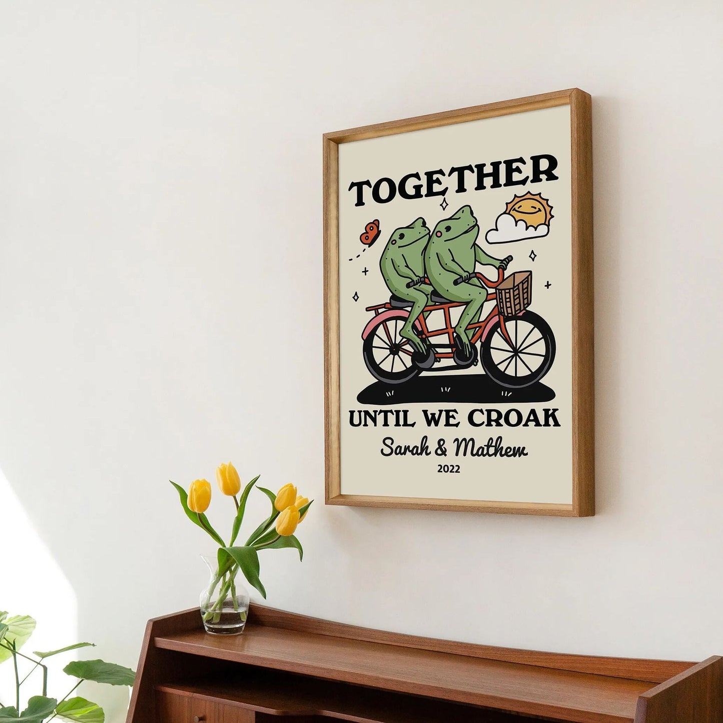 Personalized Frog Illustration Print Frame