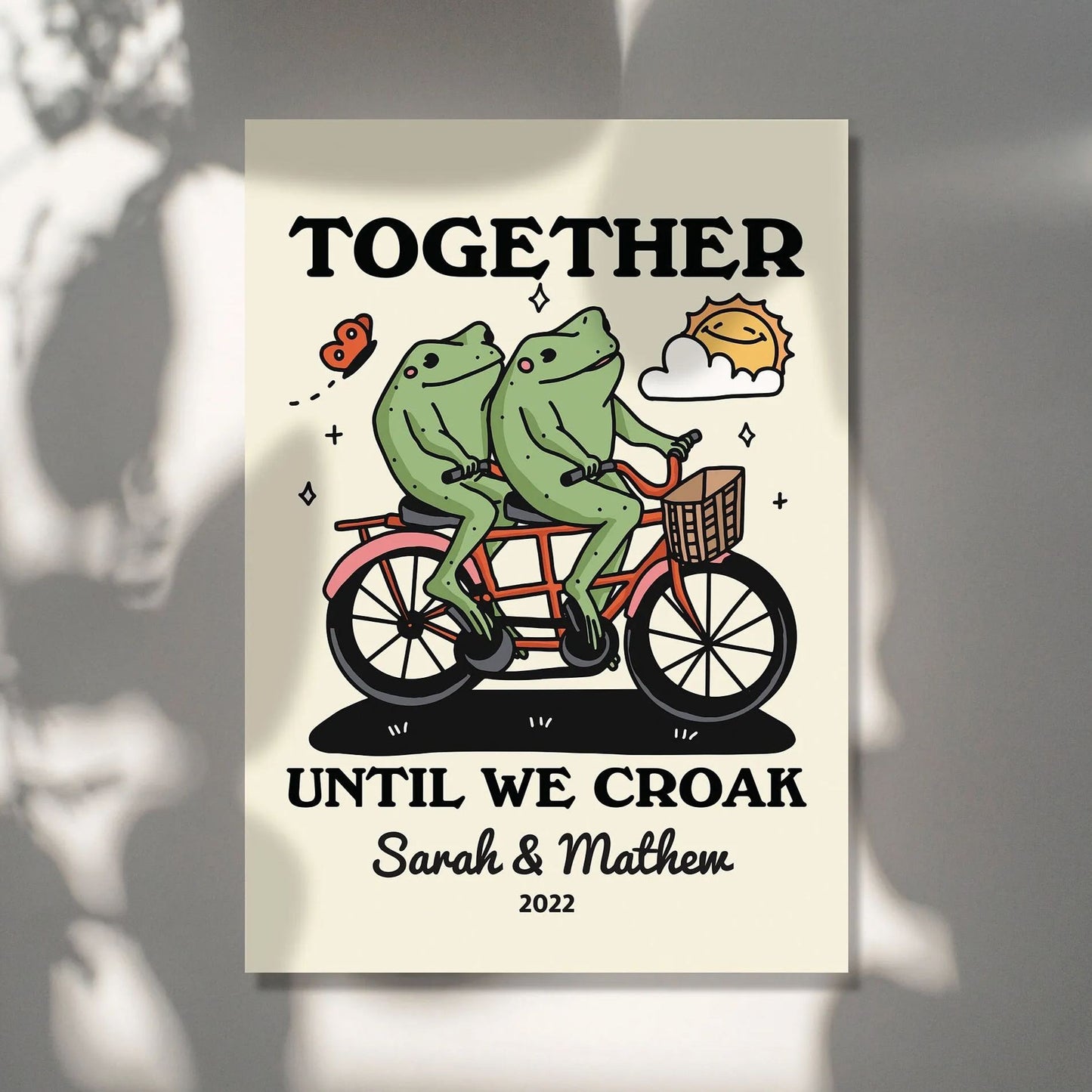 Personalized Frog Illustration Print Frame