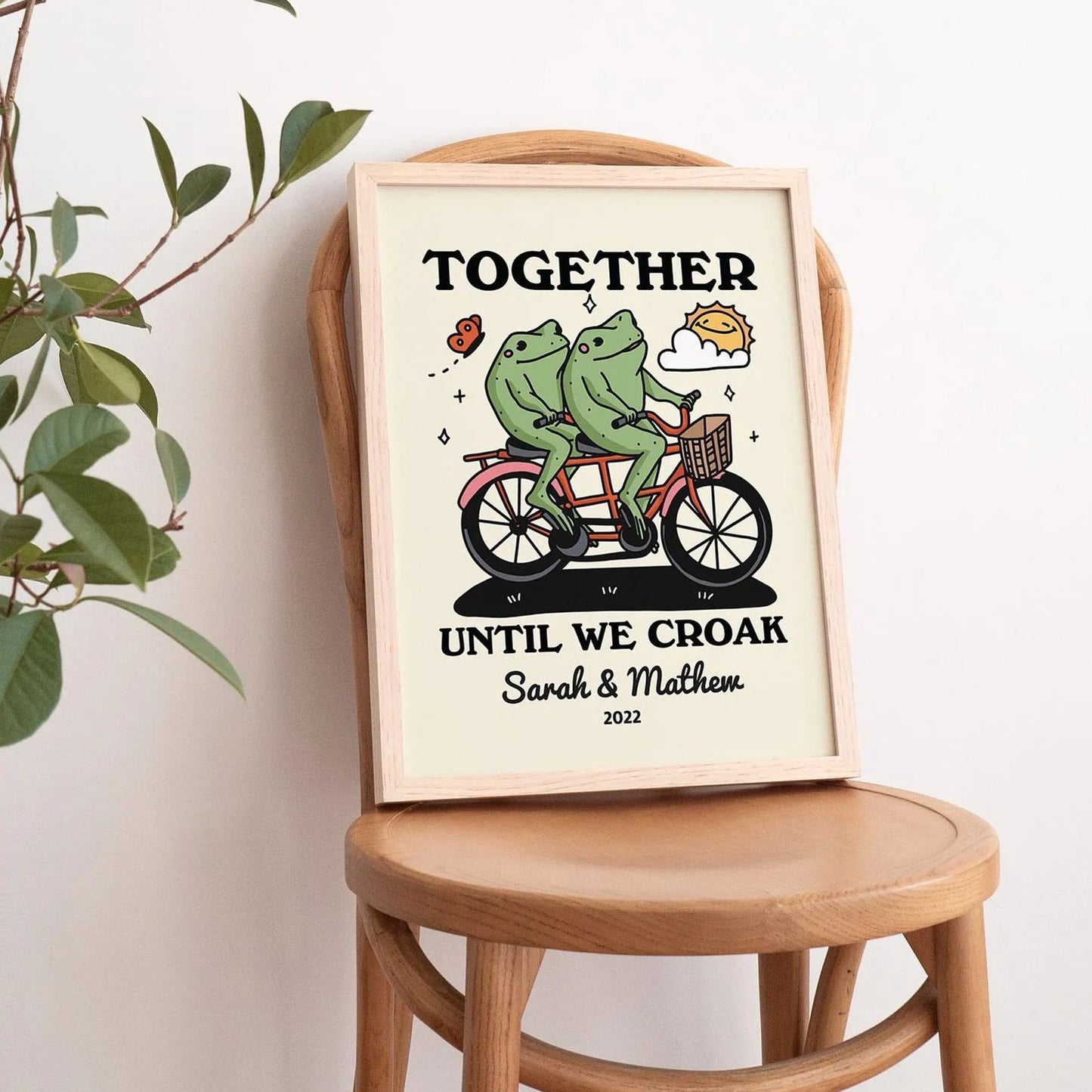 Personalized Frog Illustration Print Frame