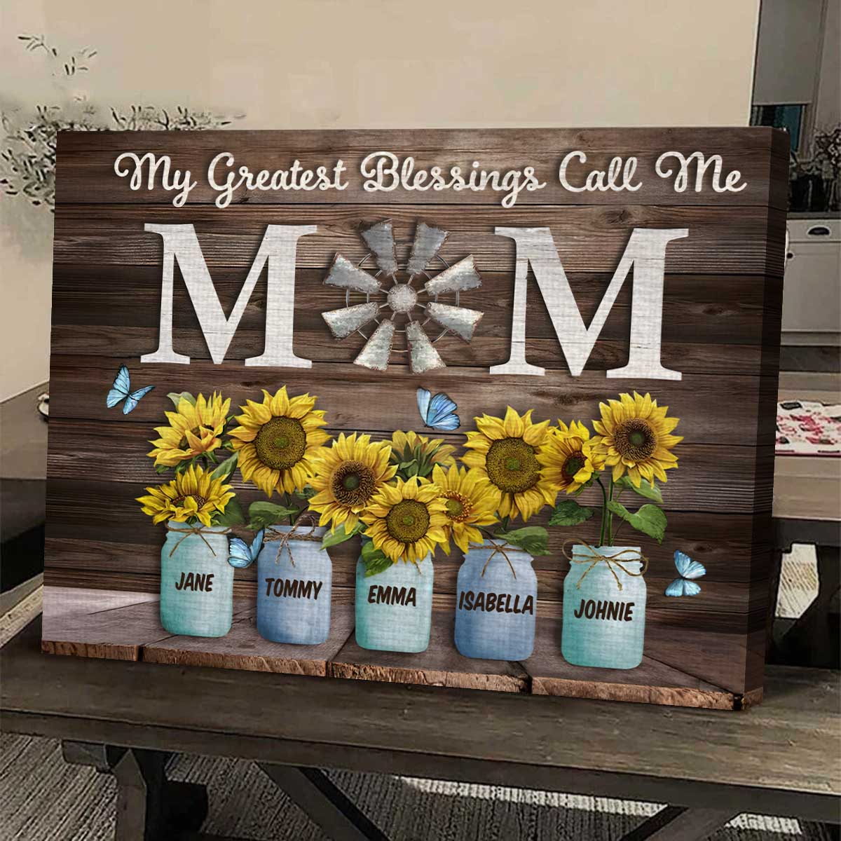 Personalized Canvas "My Greatest Blessings Call Me Mom"
