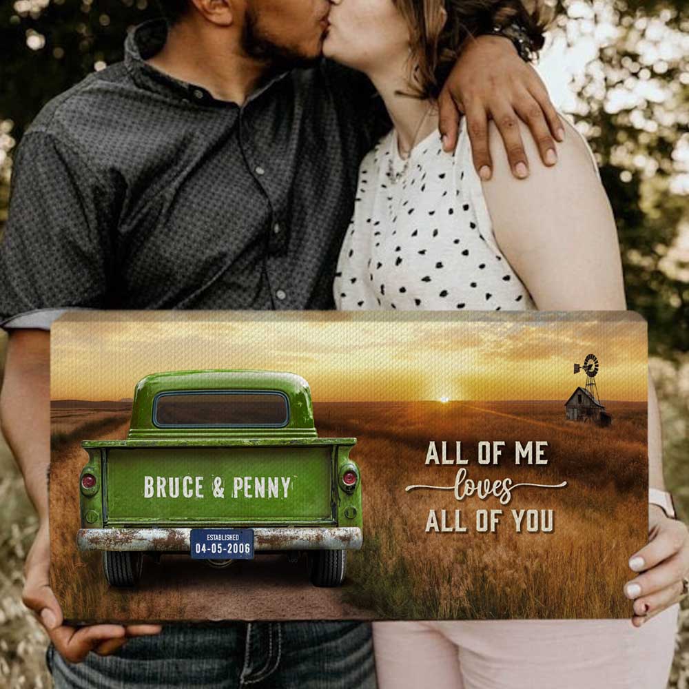 Personalized Vintage Truck Farmhouse Canvas Gift