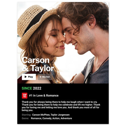 Personalized Netflix Movie Poster - Christmas Gift For Love One
