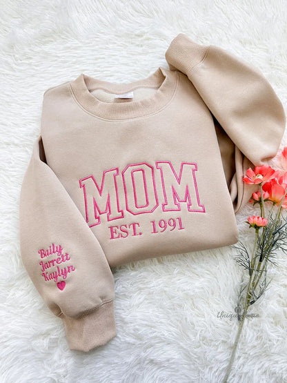Custom Embroidered Mama Sweatshirt/Hoodie Mother's Day Gift