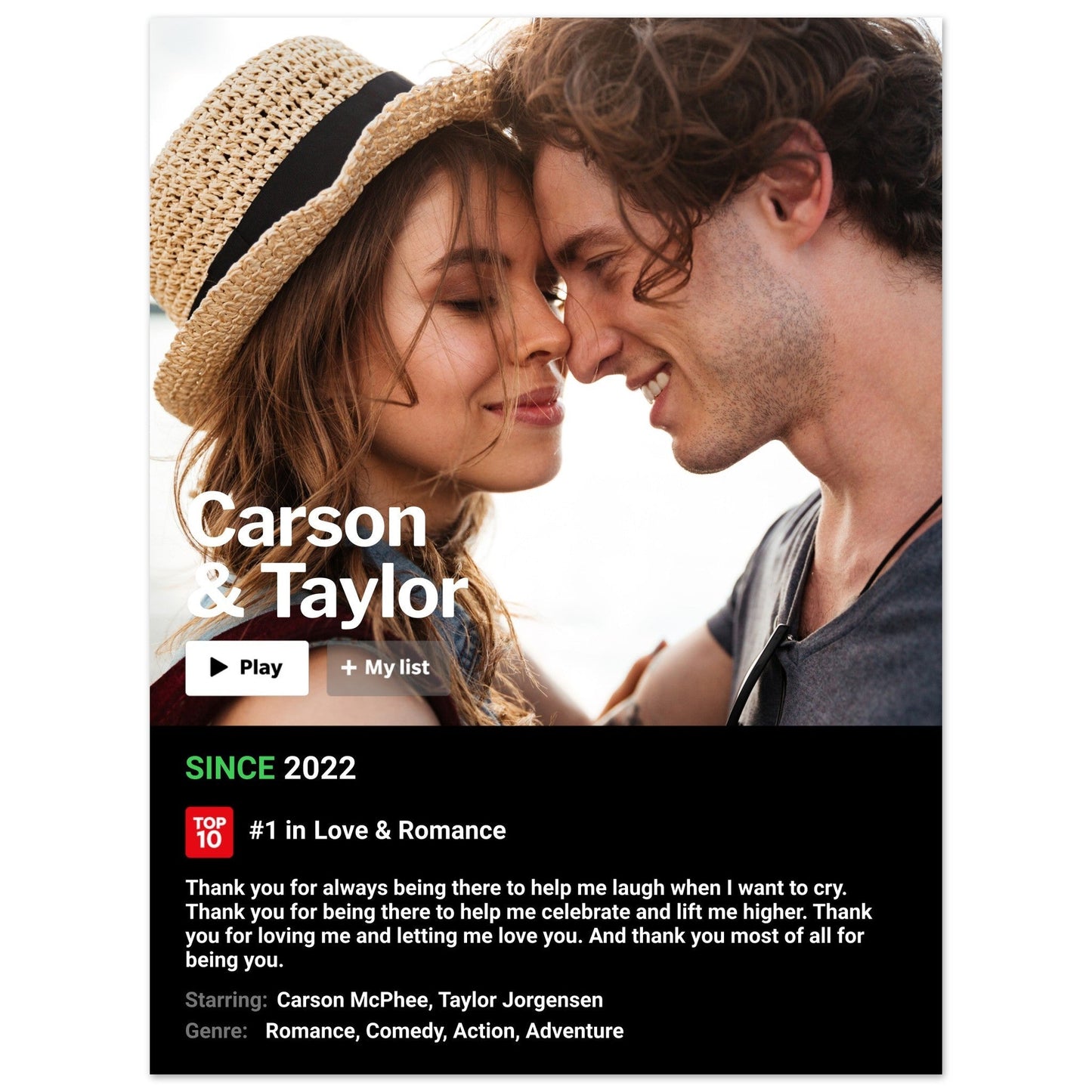 Personalized Netflix Movie Poster - Christmas Gift For Love One