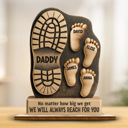 Personalized Wooden Plaque With Flat Stand - Gift For Dad, Grandpa