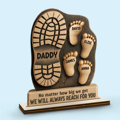 Personalized Wooden Plaque With Flat Stand - Gift For Dad, Grandpa