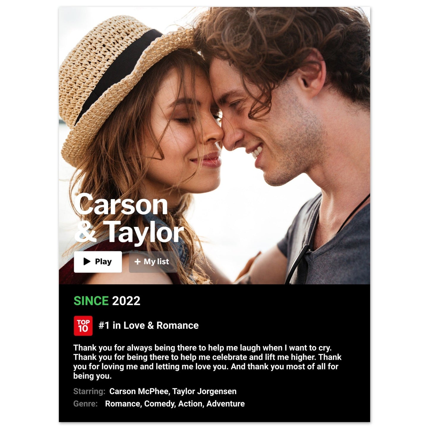 Personalized Netflix Movie Poster - Christmas Gift For Love One