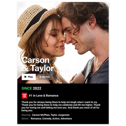 Personalized Netflix Movie Poster - Christmas Gift For Love One