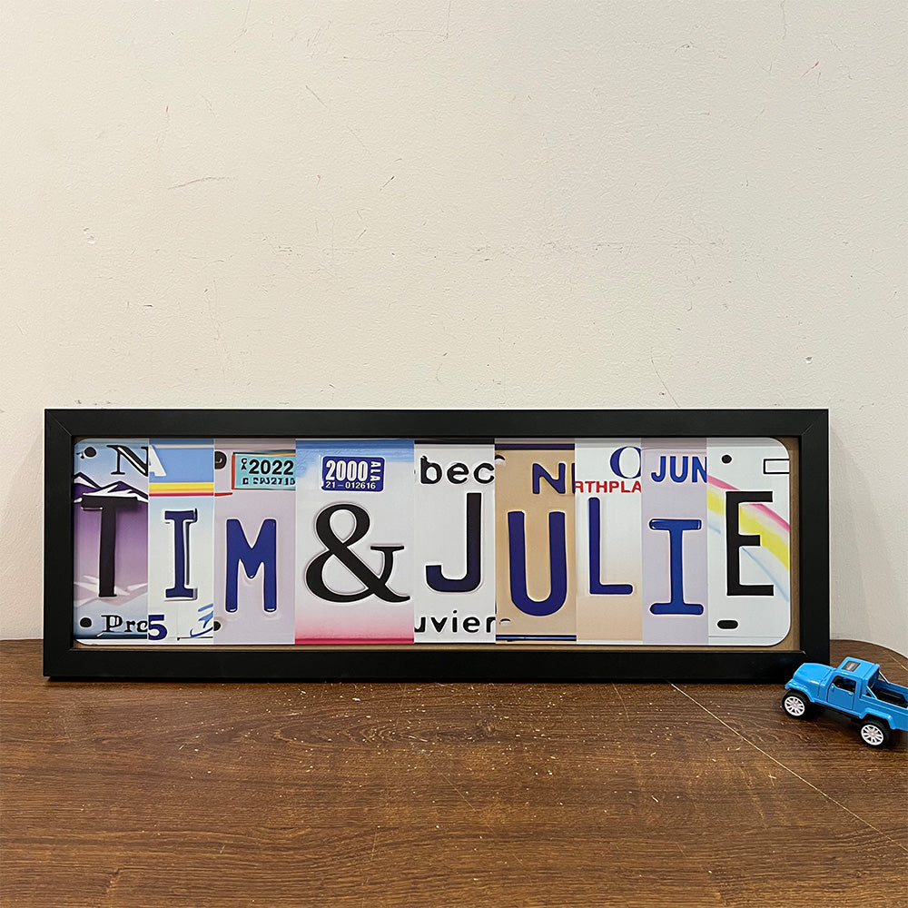 Personalized Handmade License Plate Metal Sign For Couples