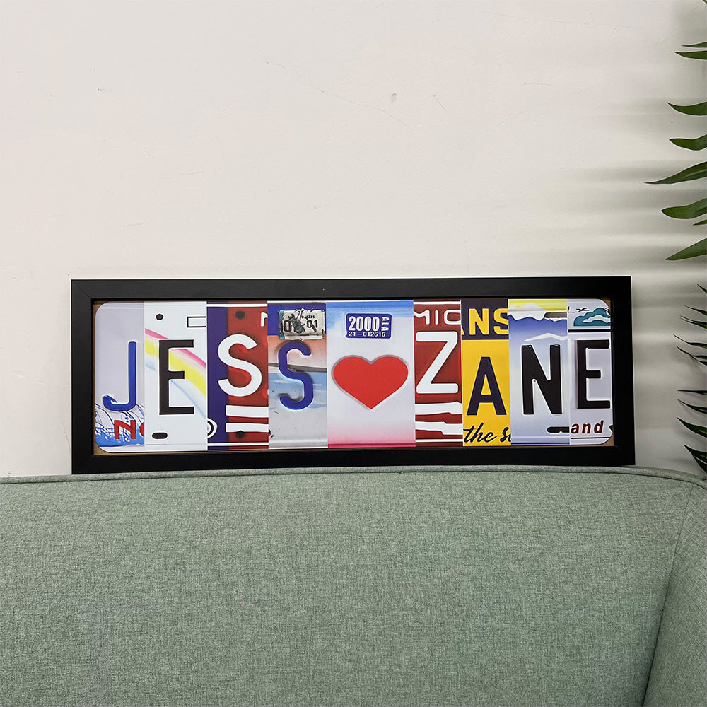 Personalized Handmade License Plate Metal Sign For Couples