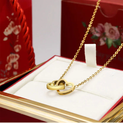 Eternal Rose Box - w/ Engraved Heart Necklace