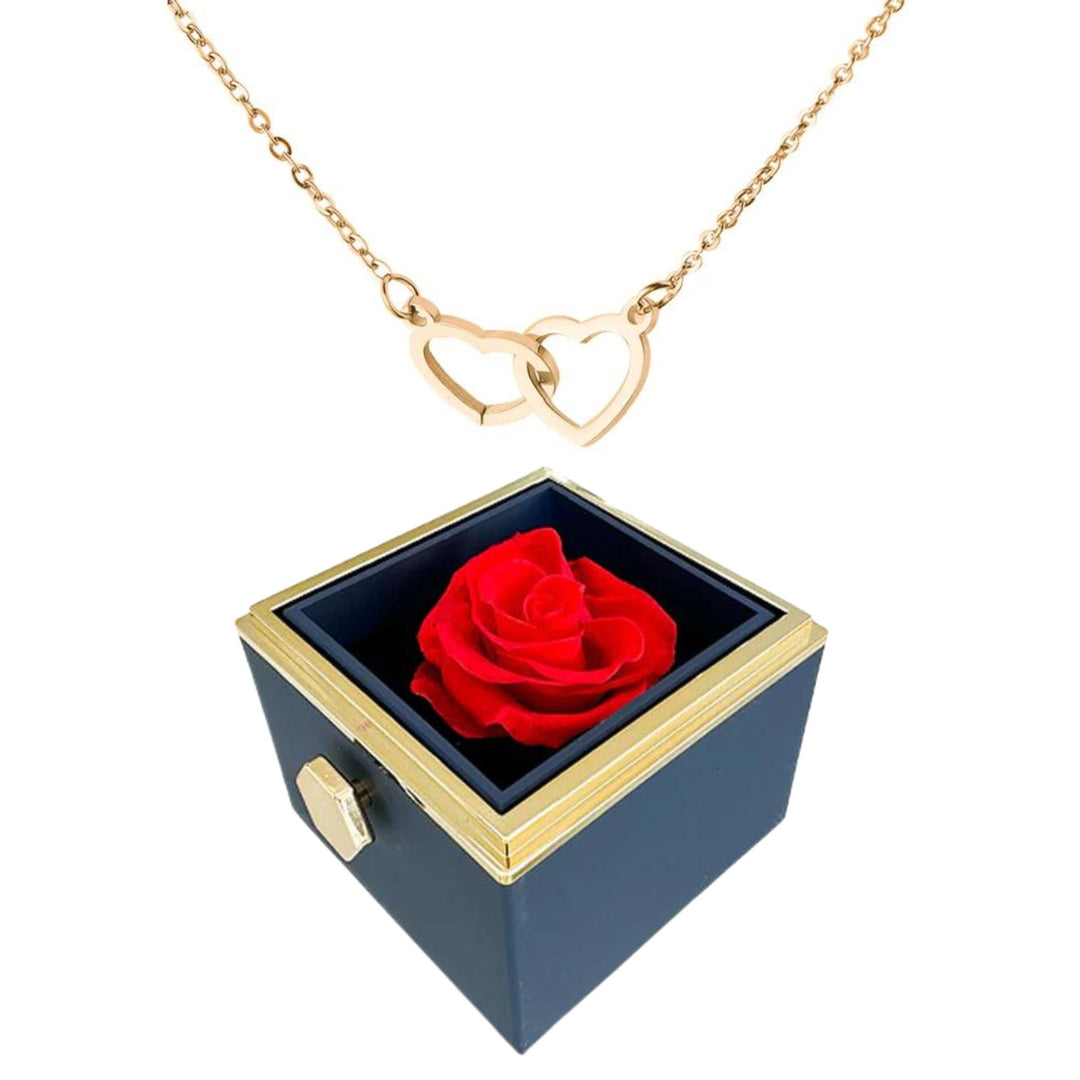 Eternal Rose Box - w/ Engraved Heart Necklace