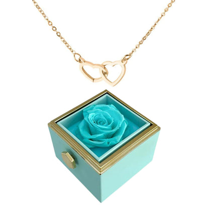 Eternal Rose Box - w/ Engraved Heart Necklace