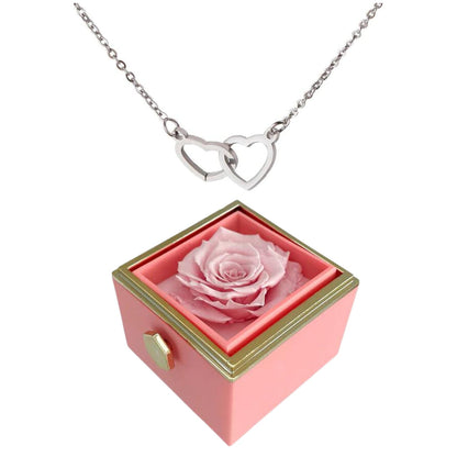 Eternal Rose Box - w/ Engraved Heart Necklace